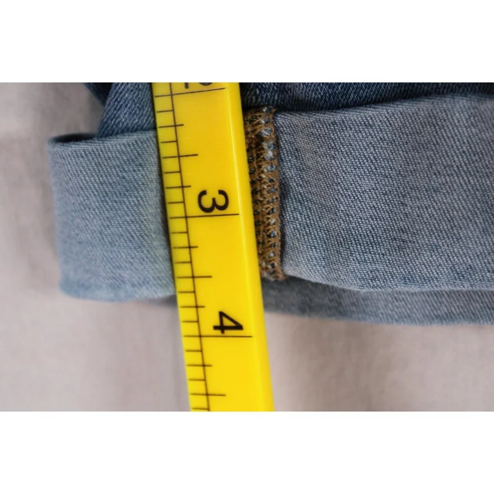 Nine West Women Mid Rise Denim Shorts Light Wash Exposed Button Fly Stretch 4